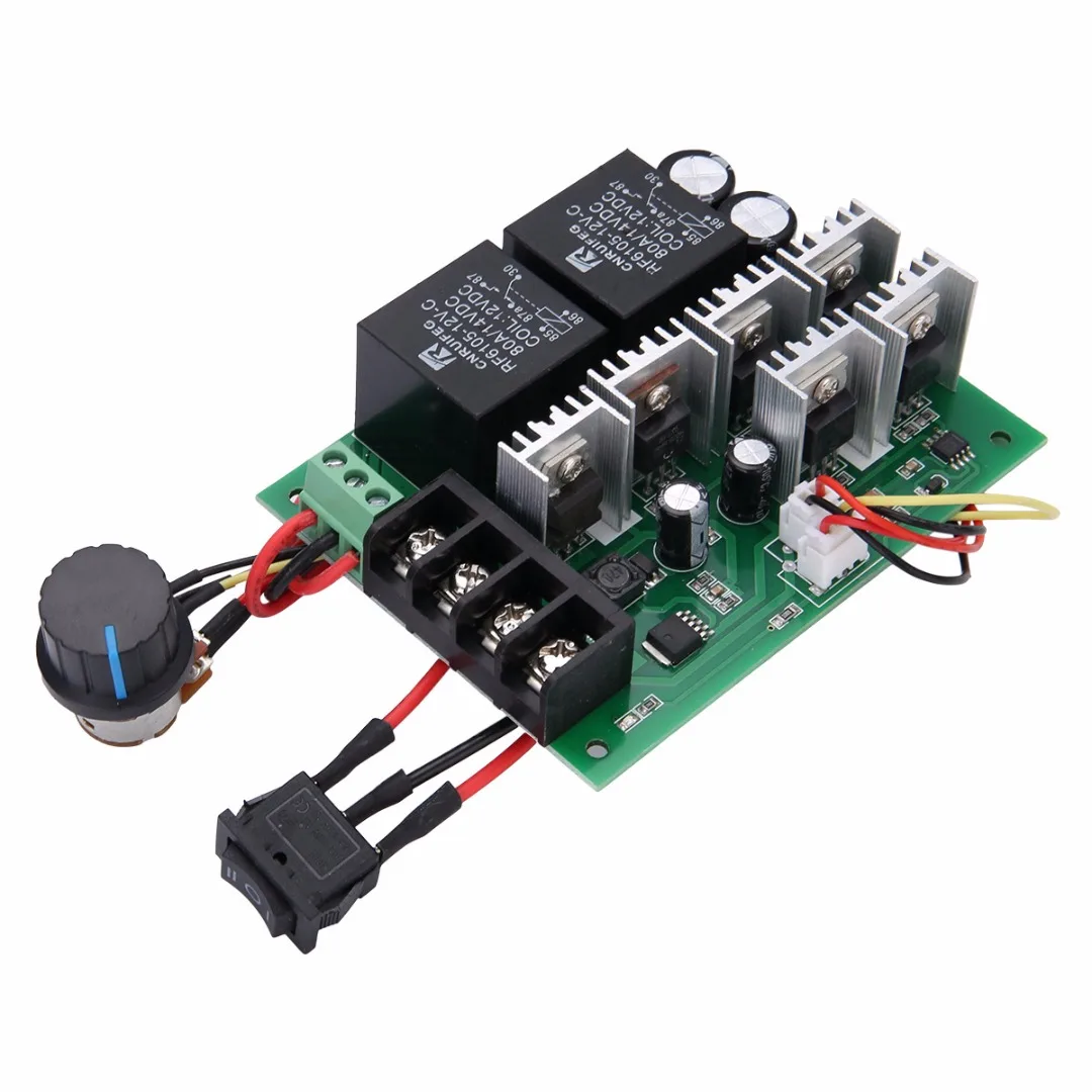 DC 10 V 50 12/24/36/48V 60A ШИМ регулятор скорости двигателя CW CCW Реверсивный переключатель