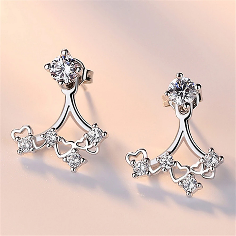 Женские серьги гвоздики из серебра 925 пробы с цирконом и жемчугом|pearl studs|brand stud