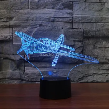 

Creative 3D helicopter airplane shape colorful night lights 7 colors as gifts or room hotel club decoration