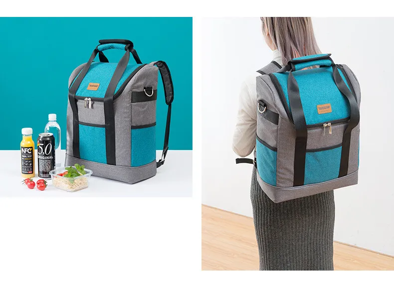 Large Shoulder Insulated Cooler Thermal Lunch Bag