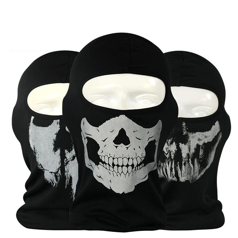

New Skull Mask Skeleton Balaclava Ghost Tactical Military Army Airsoft Breathable Hats Helmet Liner UV Protection Full Face Mask