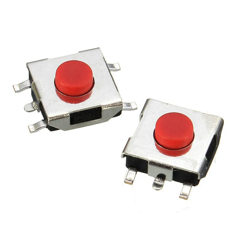 100 шт./лот 6*6*3 мм 5 PIN SMD красная медь Тактильный кнопочный переключатель такт переключатель 6 мм* 6 мм* 3 мм