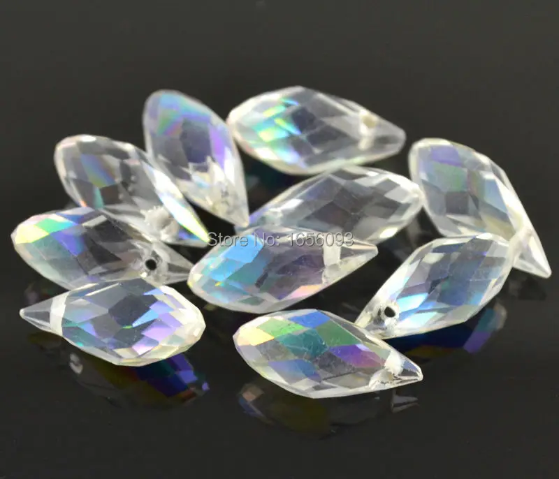

100pcs 6x12MM Clear Oval Faceted Czech Crystal Beads With Hole Briolette Teardrop Glass Beads For Jewelry Making DIY