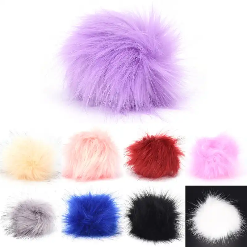 fur pom pom keychain