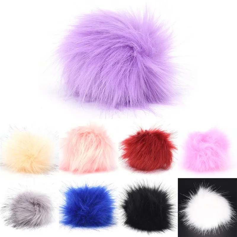 Fur Pom Pom Keychains 10 CM Faux Rabbit Fur Ball Keychain Llaveros Portachiavi Fluffy Keychain Porte Clef Porte Clef Pompom De