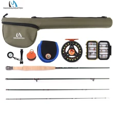 Maximumcatch Малый поток ручей нахлыстом Удочка алюминиевая катушка линия комплект 6ft-7.6ft 1/2/3wt