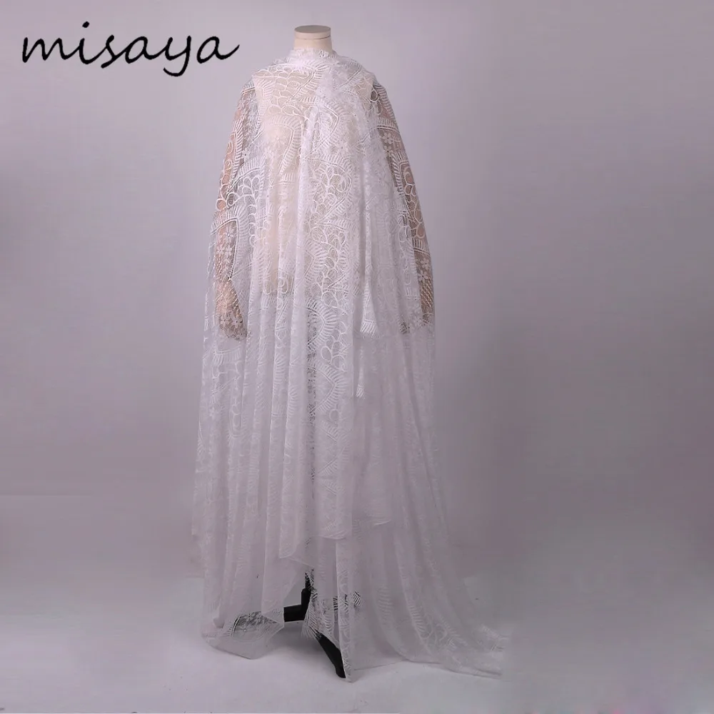 Кружевная тесьма для ресниц Misaya 3 метра Шантильи ширина 160 см Цветочная сетчатая