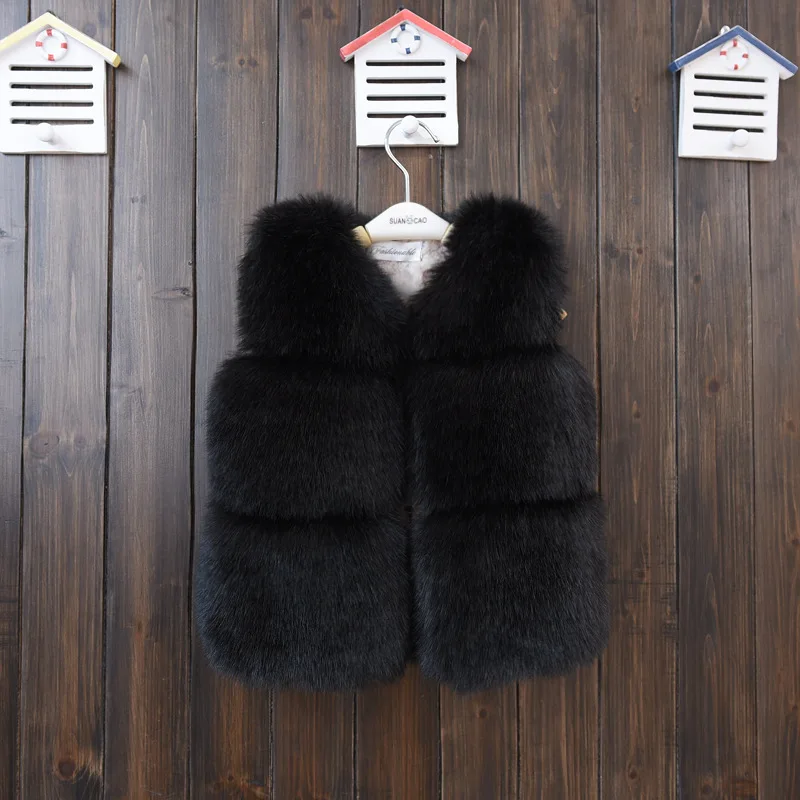 Roupas de Pele Crianças sem Mangas Anos de Idade Novo Bebê Menina Inverno Artificial Colete Cabolsas Quente Jaqueta Princesa Outerwear 2-10 26 artificial colete casacos colete quente crianças sem