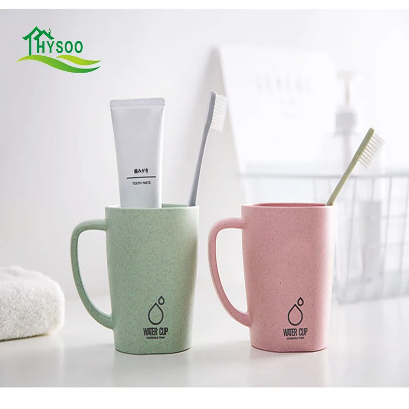 With Handle Wash Cup Plastic Brush Toothbrush Cup Household Couple