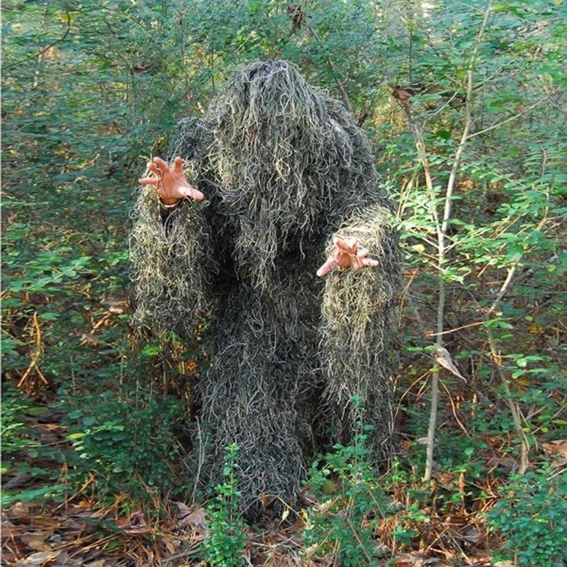 Охотничий Тактический джунгли камуфляж 3D ghillie Костюмы Охота Стрельба одежда камуфляж одежда бионический Тренировочный Набор