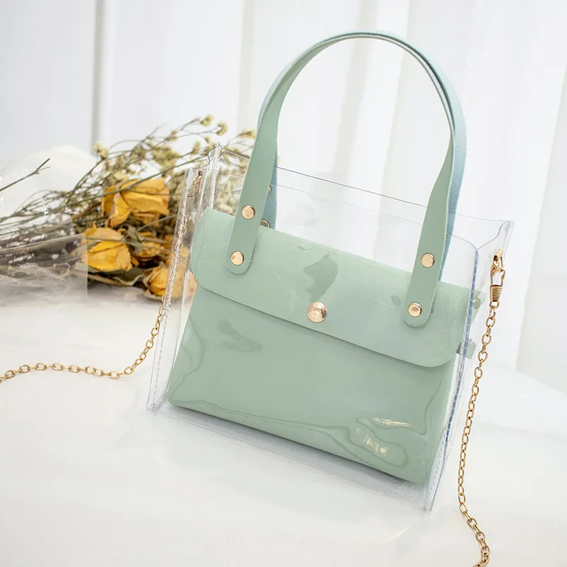 

PVC Transparent Lady Small Hand Purse 2019 New Summer Single Shoulder Cross Body Mobile Phone Bag Shoulder Bag Bag Women