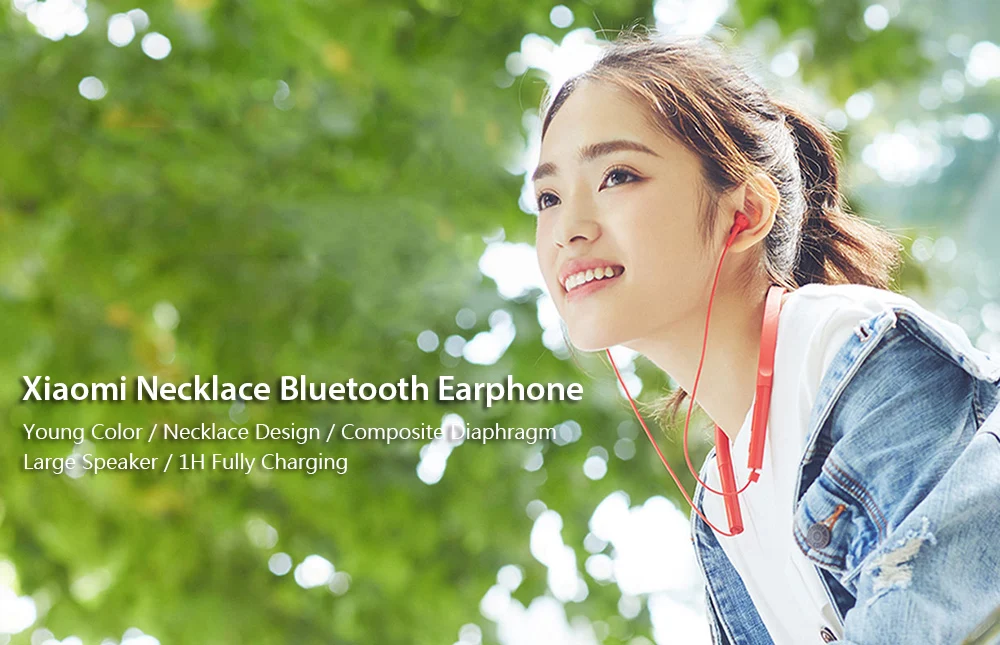 Xiaomi ожерелье Bluetooth наушники Молодежная версия Беспроводные наушники с микрофоном и встроенным управлением в ухо