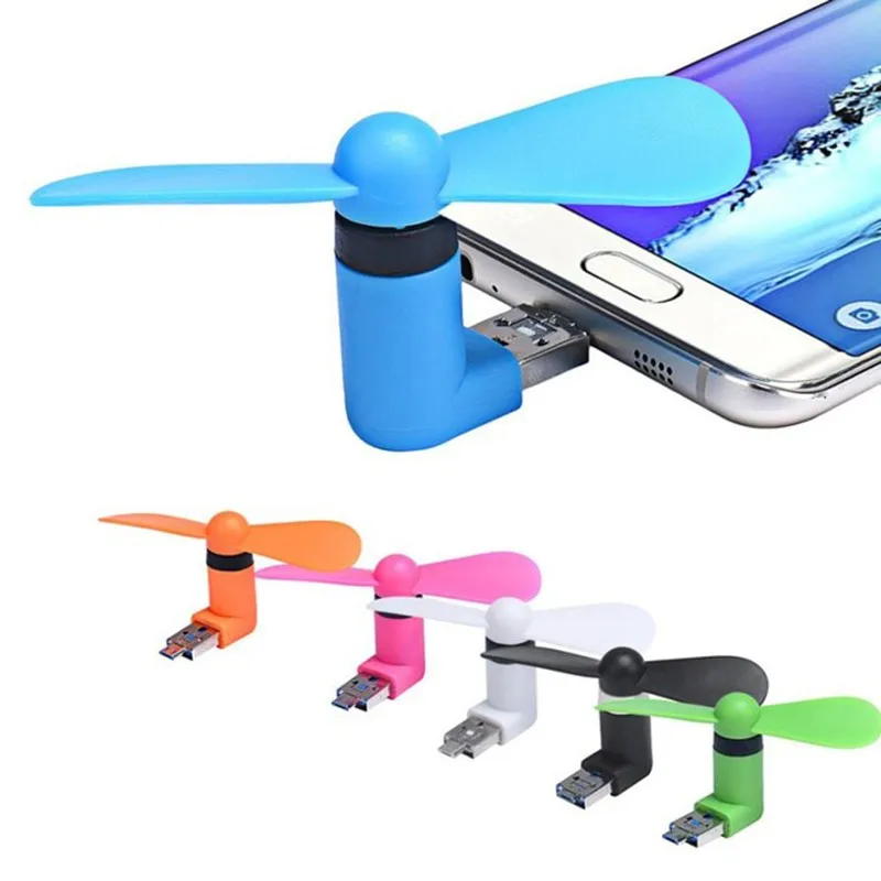 2 in 1 OTG Mini USB Fan Cute Portable For Android Mobile Phones Laptop PC Portable USB Cooling