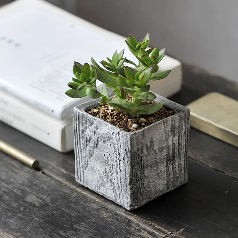 Desktop Mini Ceramic Flower Pots Pastoral Flower Green