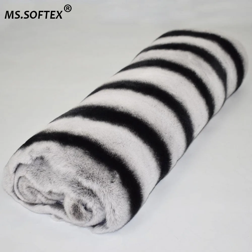 Натуральная кроличья шкура MS.Softex шиншилловая из натурального меха кролика Рекс