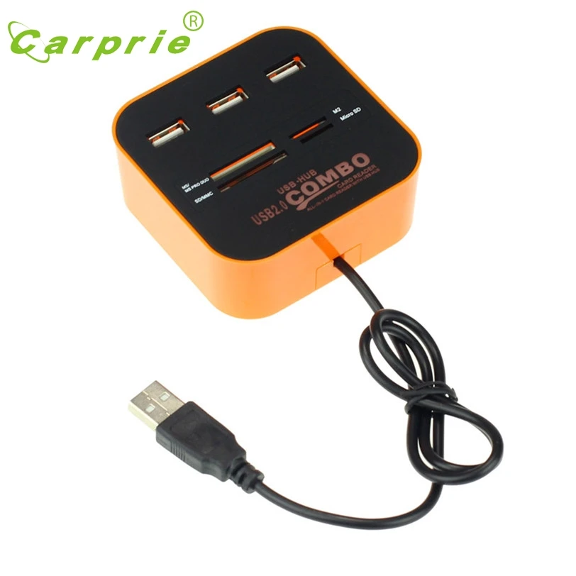 

CARPRIE Memory Card Reader New 3 Port HUB+USB 2.0 Combo For PC Laptop OR Jan17 MotherLander
