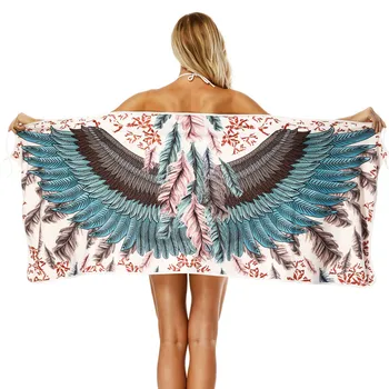 

Peacock Feather Printing Sling Bath Towel Bathroom Super Absorbent Quick-drying Beach Towel Outdoor Adult Women Movement Towels