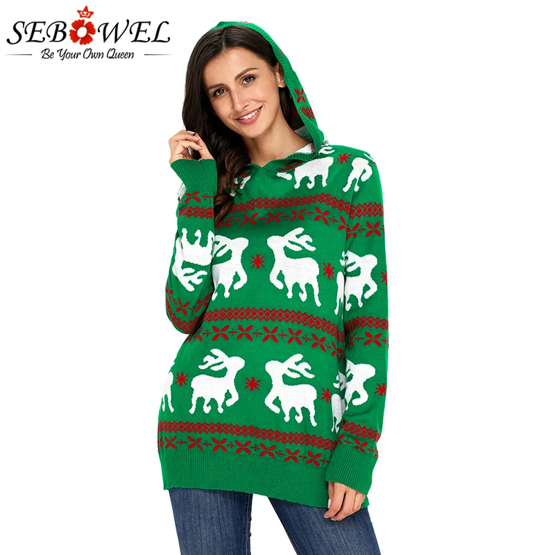 Cute-Christmas-Reindeer-Knit-Green-Hooded-Sweater-LC27785-9-1 