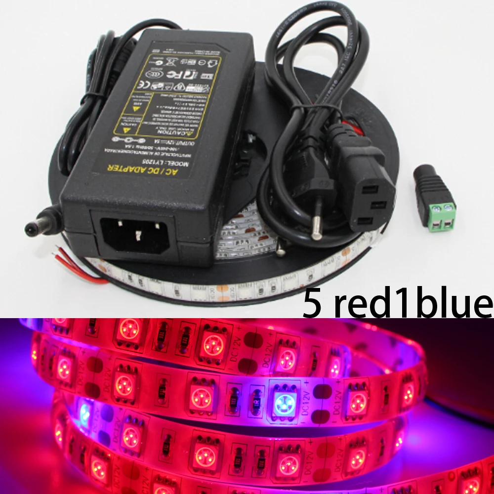 buy Full Spectrum LED Grow Lights Horticulture Grow 5050 strip Light + power adapter for Garden Flowering Plant Hydroponics System