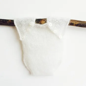 

Baby Romper Sleeveless Photo Props Hand knit Mohair Baby Gift Newborn in soft Baby Overalls Newborn photography props