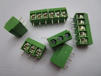 

400 Pcs 3pin/way 5.0mm Screw Terminal Block Connector Green Color DC126V