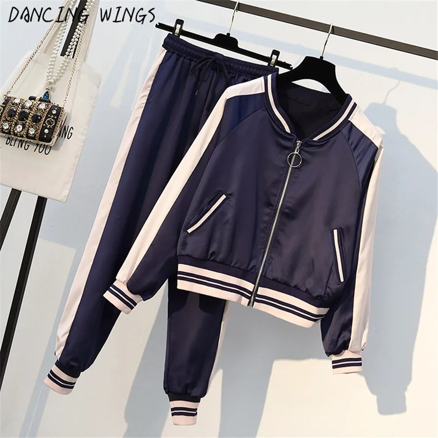 

DANCING WINGS plus size casual long sleeve Sweatshirt and Pants tracksuit women sportwear