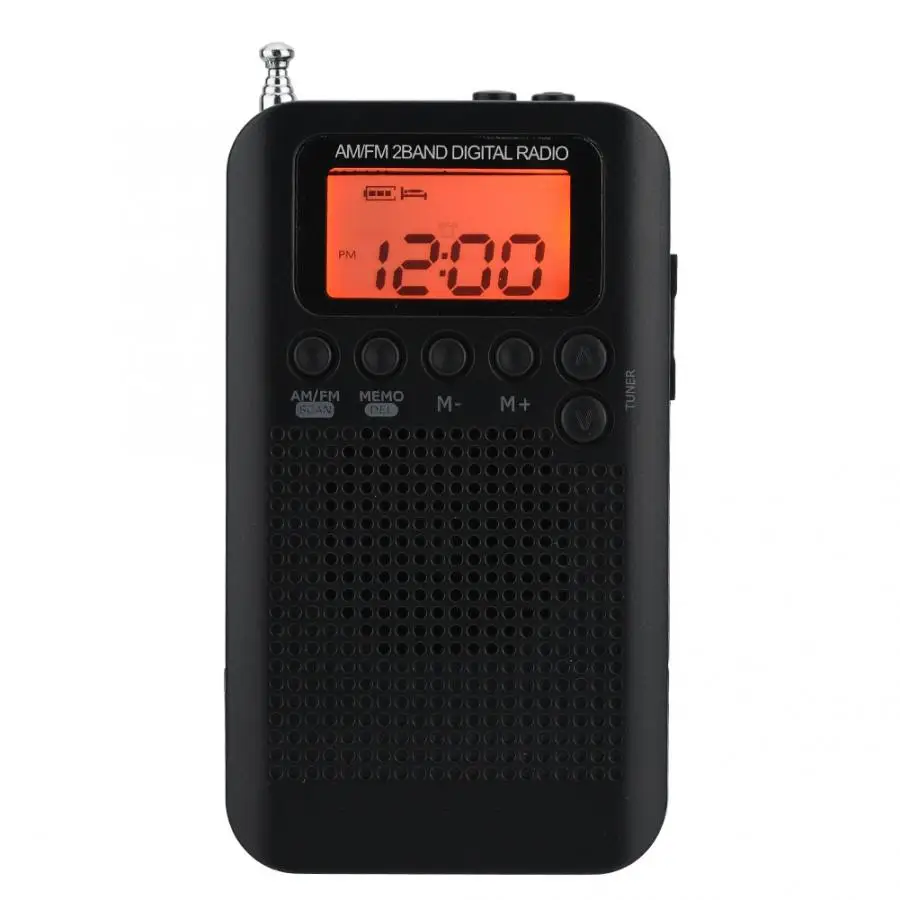 Портативный am fm цифровой радио карманный мини цифровой тюнинговый радиоприемник ЖК-дисплей экран может хранить 58 радиостанций 3,5 мм