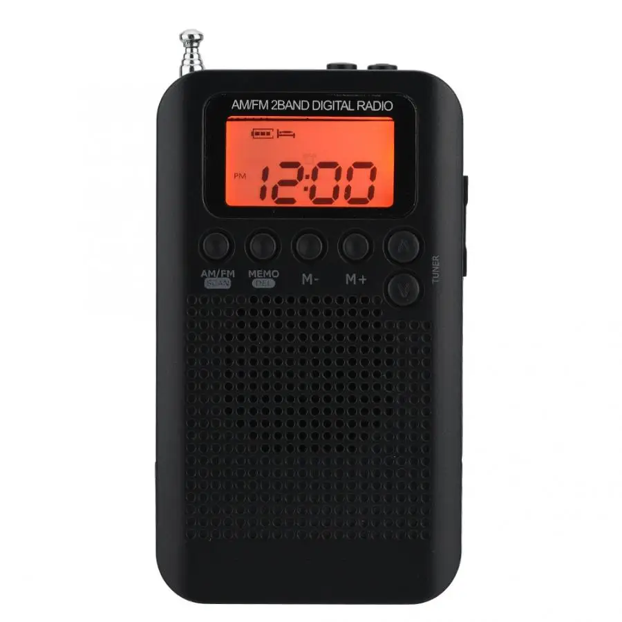 

portable am fm digital radio Pocket Mini Digital Tuning Radios Receiver LCD Display Screen Can Store 58 Radio Stations 3.5mm