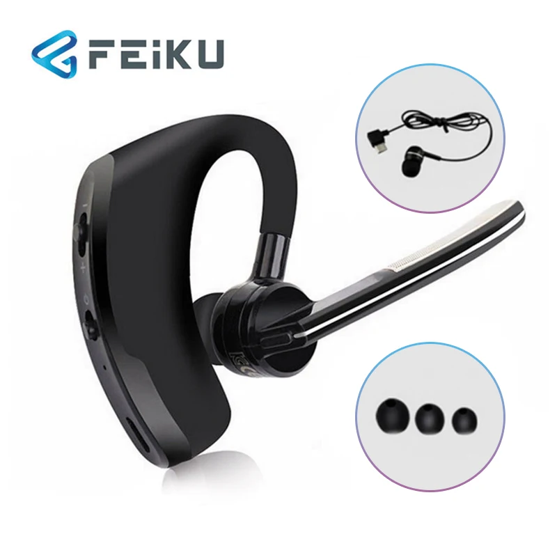 

FEIKU V8 Business Bluetooth Earphone Noise Cancelling Voice Control Handsfree Wireless Bluetooth Headphone Sport Office Music