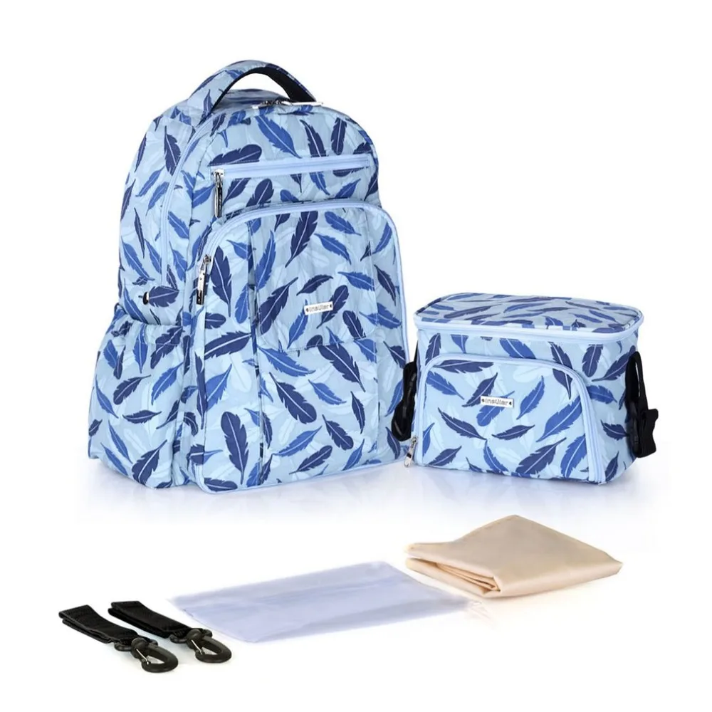

2pcs/set New Multi-function Mommy Backpack Baby Diaper Bag Waterproof Large Capacity Travel Backpack Nappy Bag For Women