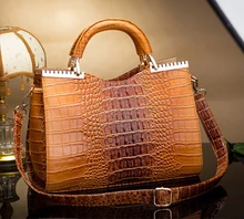 New arrival 2015 Europestyle women zipper leather crocodile luxury designer tote bag gold evening clutch bolsa festa feminina49