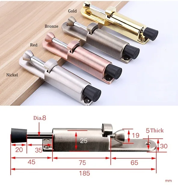 Оцинкованная ножка легко-шаг удар вниз стопор двери с винтами подпружиненный шаг на дверном держателе