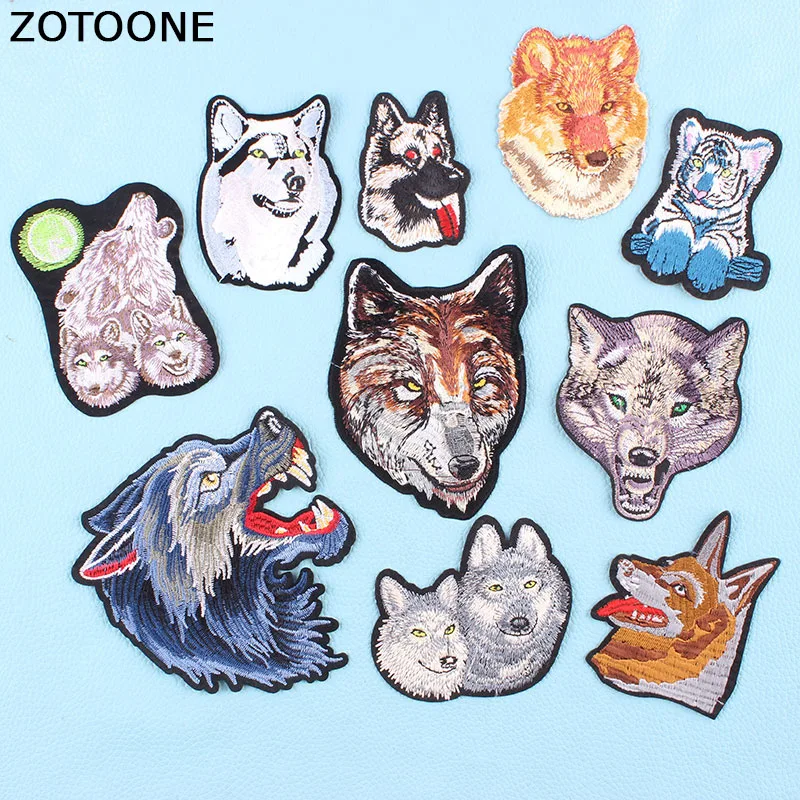 ZOTOONE Cool Wolf Dog Tiger Bike Parches вышивка железные нашивки для одежды полосатые наклейки