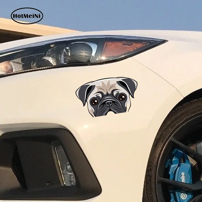 Стайлинг автомобиля HotMeiNi 3D Автомобильная наклейка мопсы фотография