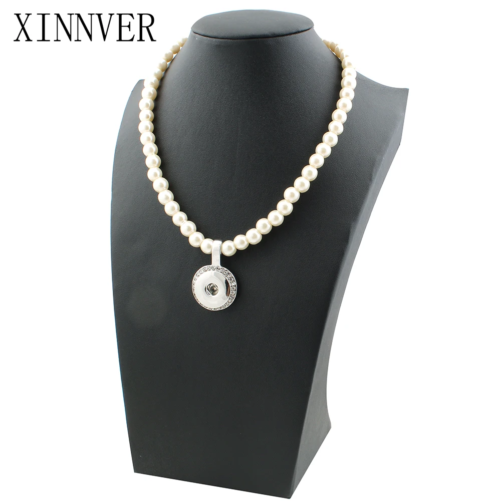 

New Fashion Pearls Beads Elegant Necklace Fit 18MM Xinnver Snap DIY Buttons Jewelry For Women ZG020
