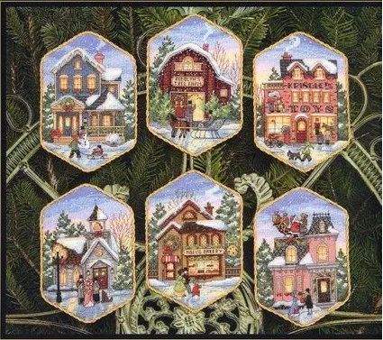 Cross Stitch Kit Christmas Village Ornament dim 08785