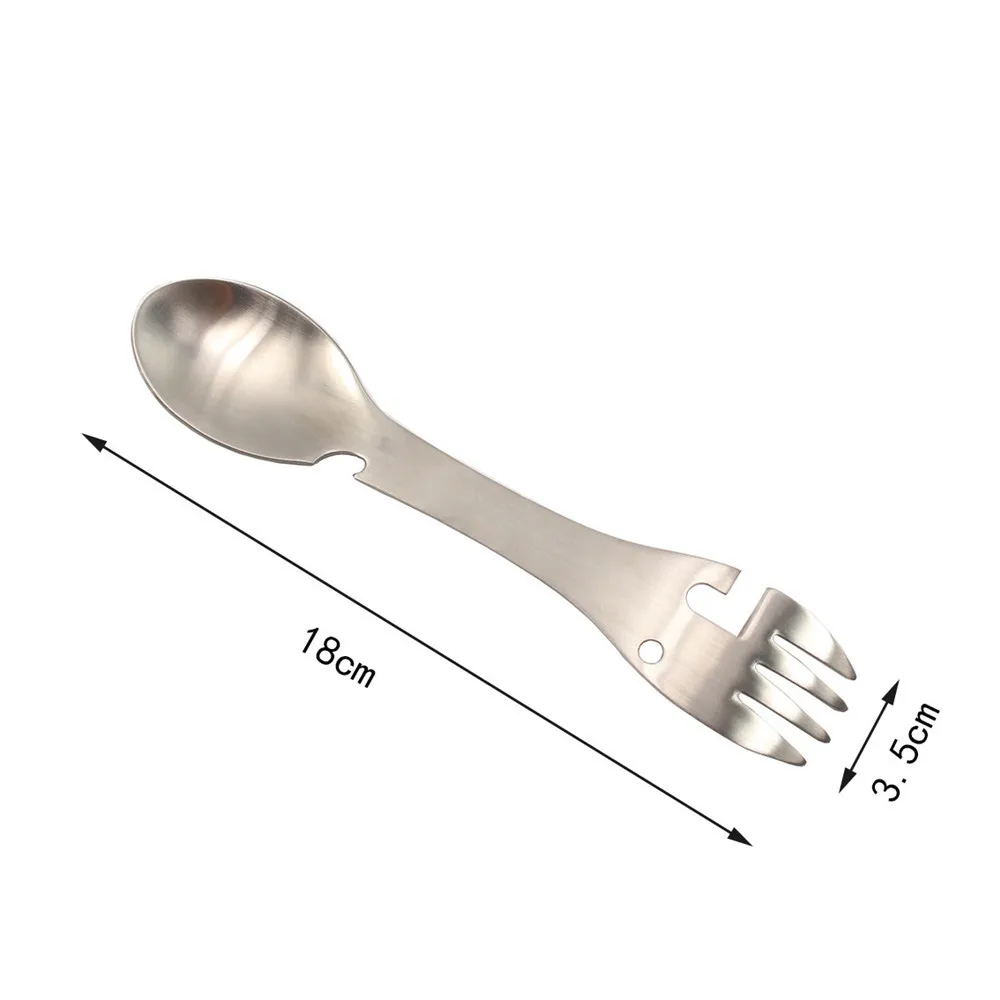 Лидер продаж, многофункциональная посуда для кемпинга, ложка, вилка, открывалка для бутылок, портативный инструмент