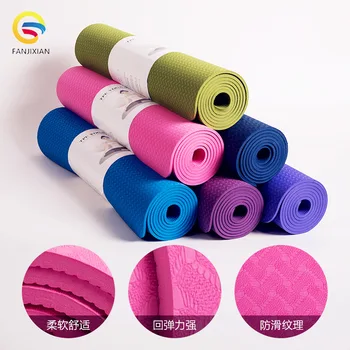 

Yoga mat in yoga mats 1830*610*6mm TPE gym soft Pilates mat foldable for fitness equipment