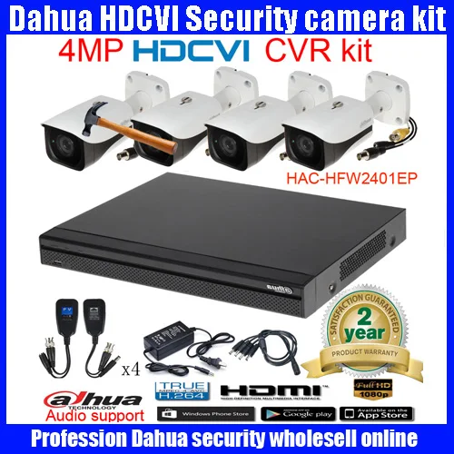 Оригинальный английский DAHUA 4MP VANDALPROOF камеры DHI HAC HFW2401EP cvi пуля камера с цифровой CVR