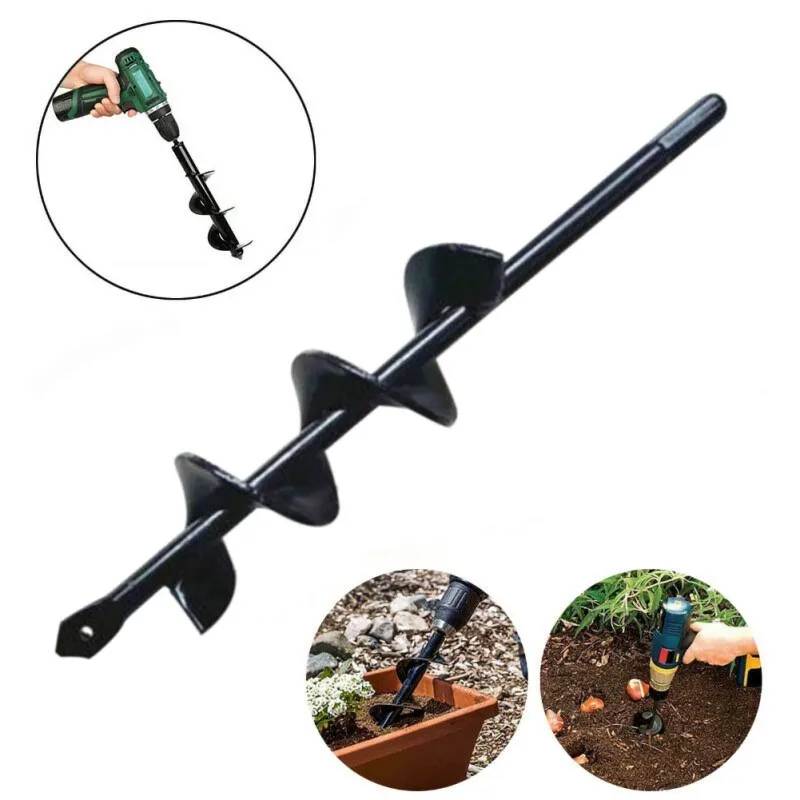 

Electric Cordless for Garden Planting Hole Digger Power Hex Shank Small Planter Spiral Drill Bit 9 inch Excavation Depth