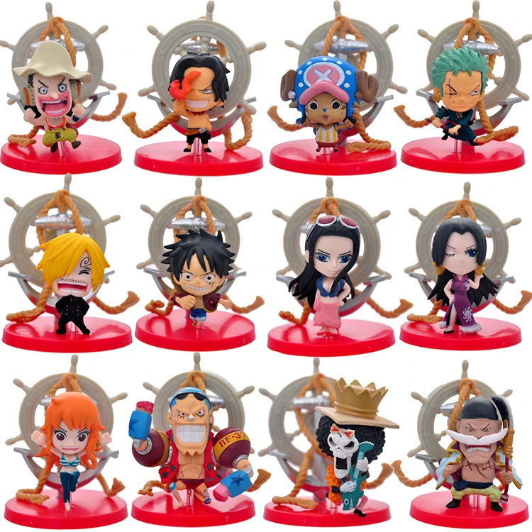 One Piece 12pcs Set Q Version Of The New World Luffy Zoro Sanji Newgate Nami Chopper Robin Franky Family Doll Collectible Model One Piece Family Dollsdolls Collectibles Aliexpress