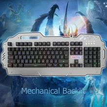 Wired USB Mechanical Gaming Keyboard LED Backlit QWETY Gamer backlight Keyboard 104 Key For LOL Tablet Mini PC With Colorful