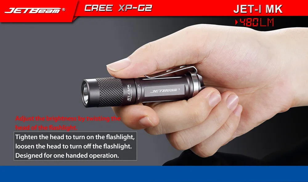 Высококачественный портативный водонепроницаемый светодиодный мини-фонарик JETbeam JET 1 MK XP G2 480 люмен Прямая поставка