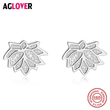 925 Sterling Silver Nice Leaves Shape Silver Earrings For Women Stud Earring Sterling Silver Jewelry Gift 925 sterling silver dragon japanese katana mens biker rocker stud earring 8m009 pair