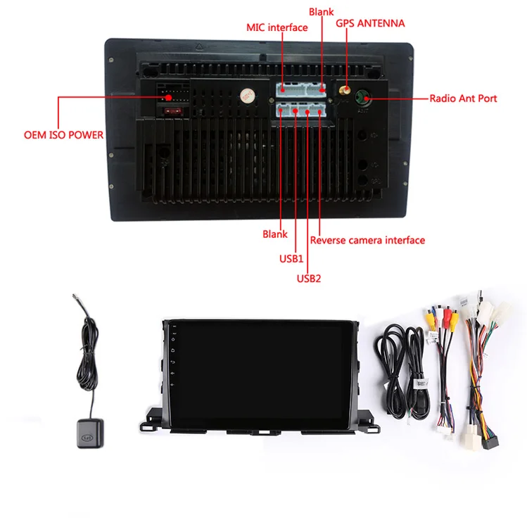 Sale 10" RAM 2G 2.5D IPS Android 8.1 Car DVD Multimedia Player GPS For Toyota Highlander 2015 2016 2017 audio radio stereo navigation 5