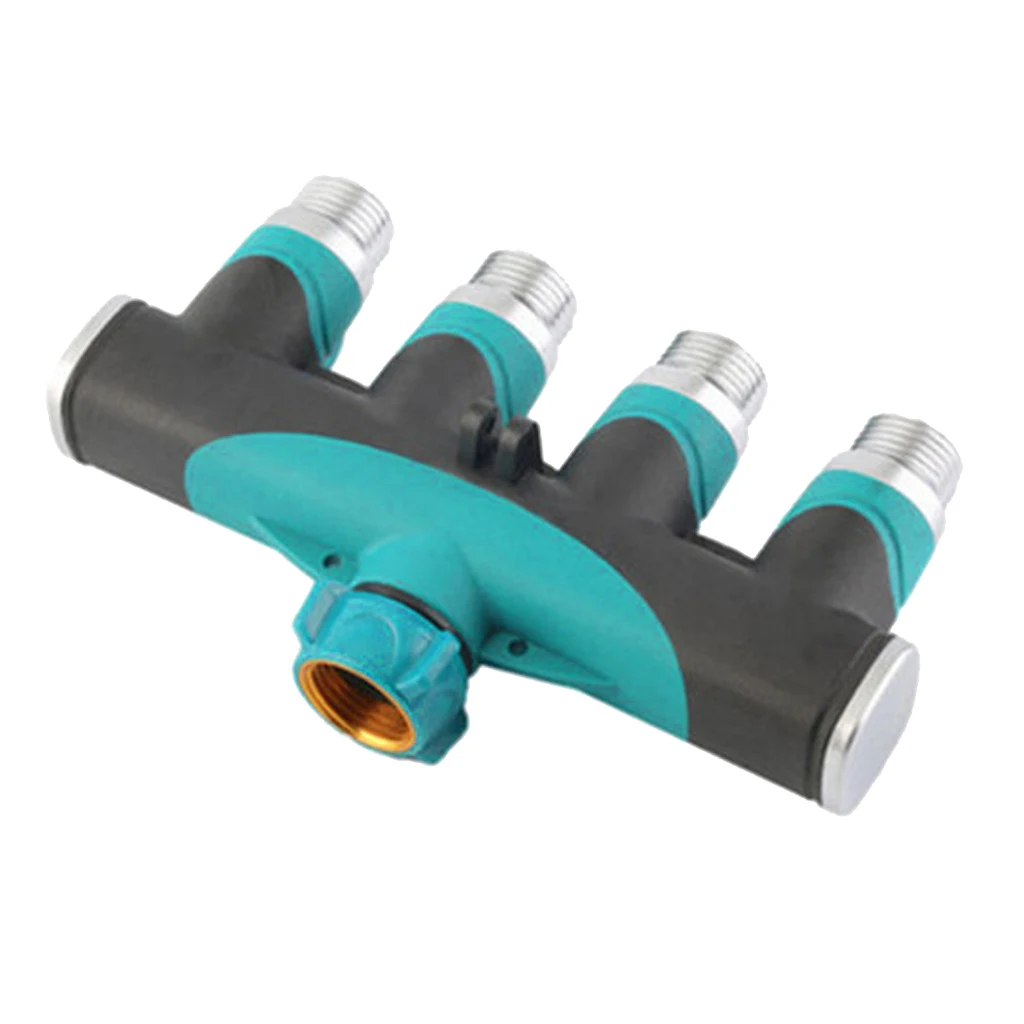 4 Way Tap Adapter Valve Shut Off Manifold Garden Hose Pipe Connector Split