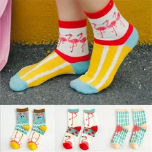 Рекомендуем! Женские носки цвет 5 пар/лот осень-зима красочные носки хлопковые с забавным женщинам и леди белые носки с животными