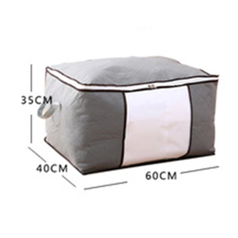 

1pc Storage Bag Gray Non woven Resauble Holder Case Organizer Clothes Container Waterproof