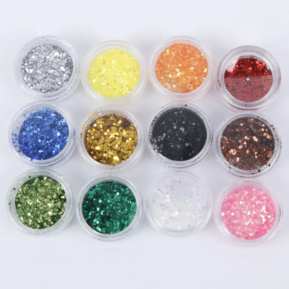Mixed Flake Chunky Glitter Pots Nail Face Eye Shadow Tattoo Festival Bodyin Nail Glitter from