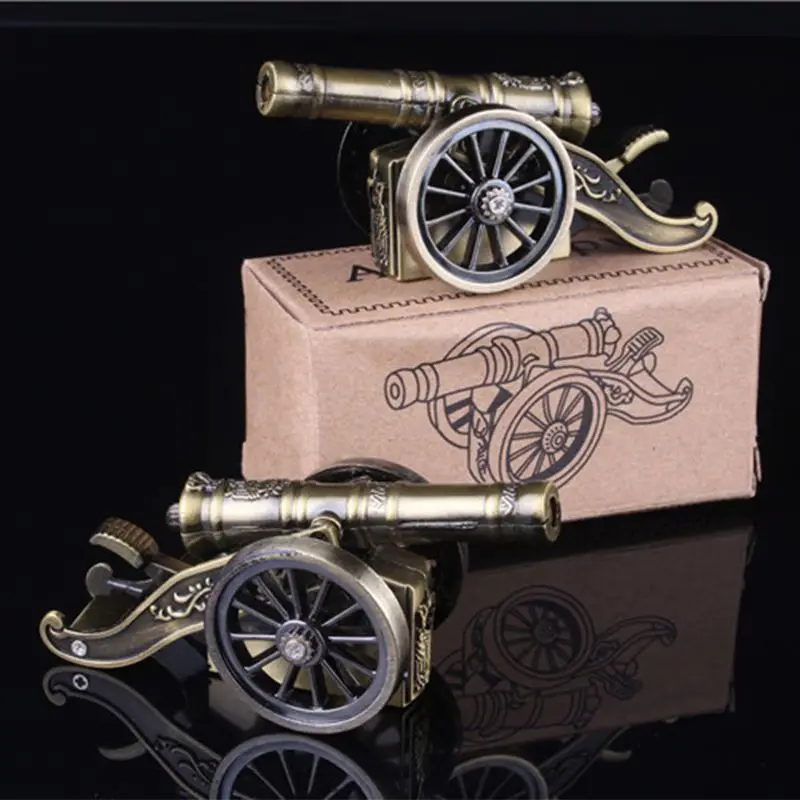 

Unique Cannon Shaped Windproof Refillable Butane Gas Cigarette Lighter Fire Starter Home Decor No Fuel Outdoor Survival Tools